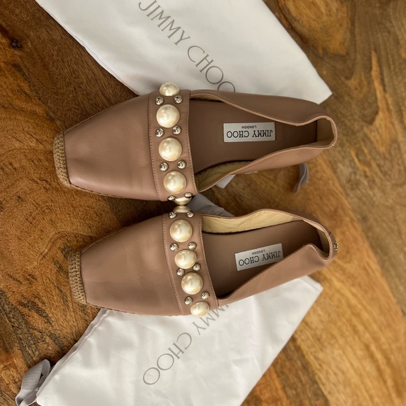 Jimmy Choo | Plain Toe Round Toe Rubber Sole Casual Style Blended Fabrics - Picture 2 of 2